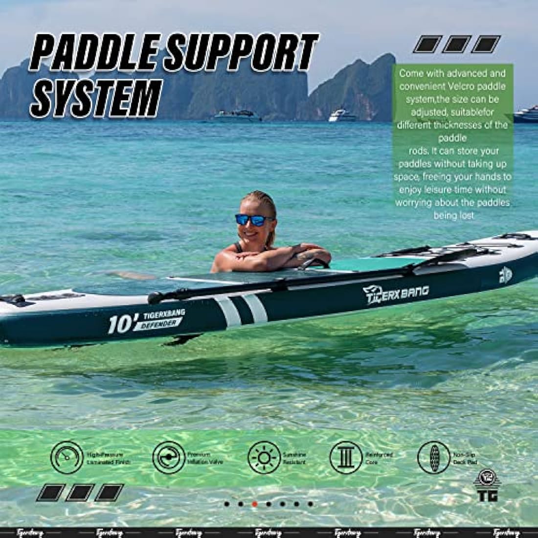 TIGERXBANG Stand Up Paddle Boards 10'6" x 32" x 6"丨10' x 31" x 6" with Premium SUP Board Accessories, Inflatable Paddle Boards for Adults/Kids Stand Up PaddleBoarding