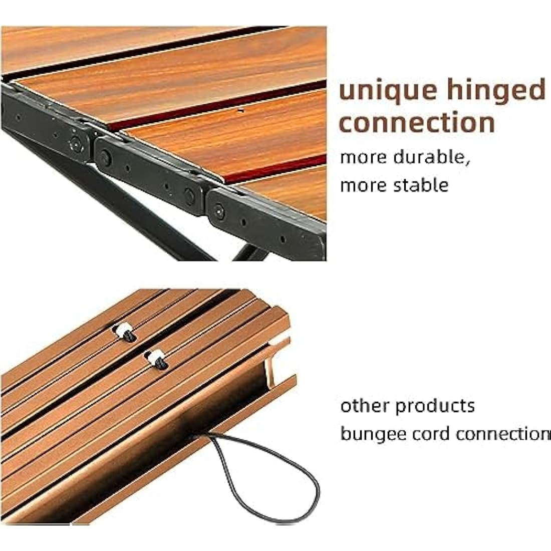 ROCK CLOUD Portable Camping Table With Storage Bag Ultralight Aluminum Folding Beach Table Camp for Camping Hiking Backpacking Outdoor Picnic, Wood Grain,with Storage Bag