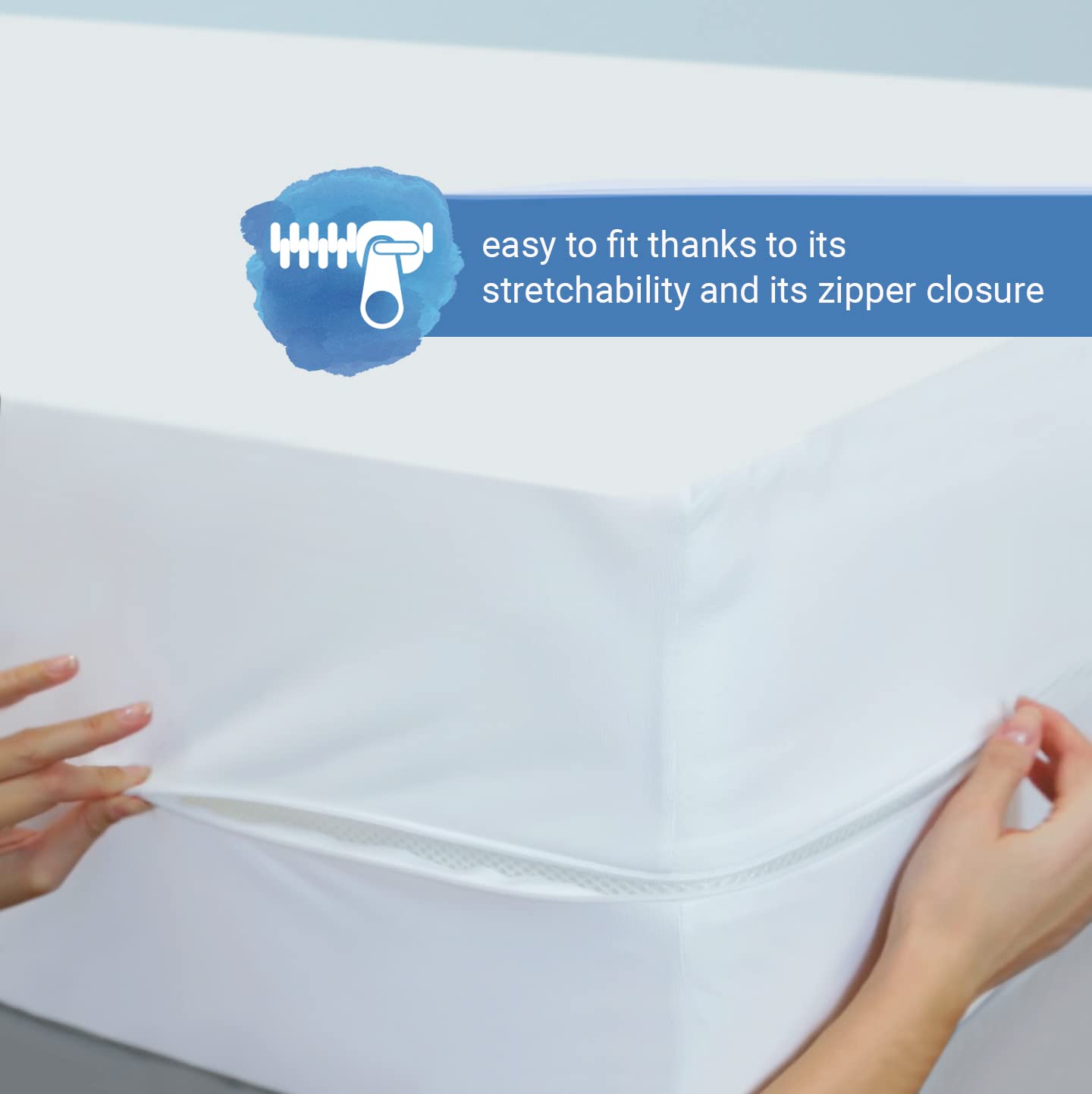 Velfont Mattress Encasement 80x190/200cm Small Single Size Anti-dust mite Breathable and Waterproof Zipped