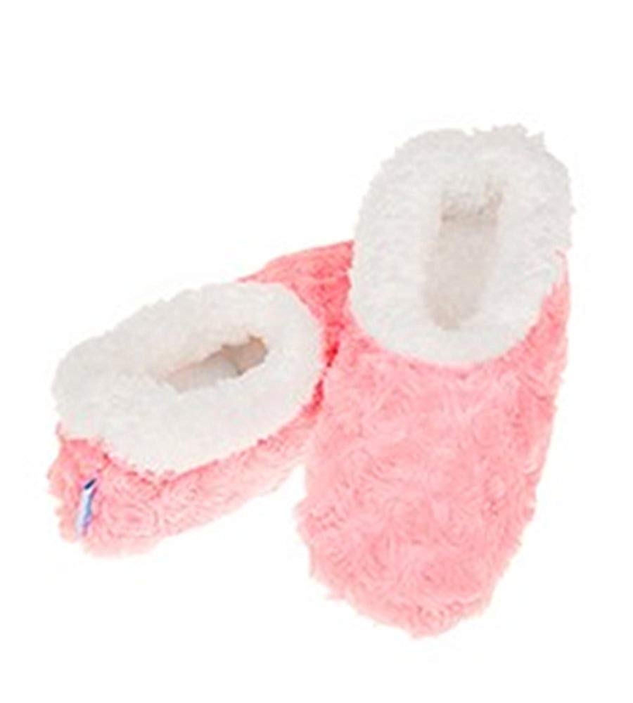 Ladies Super Soft Rose Textured Fur-Like Fabric Snoozies Slippers