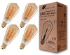 greenandco E27 ST64 LED Vintage Fflament Bulb 5W Replaces 35W 400lm 2000K Extra Warm White 360 230V, no Flicker, not dimmable, 4-Pack
