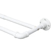 Harrms Industrial Double Curtain Pole, Curtain Poles for Eyelet Curtains, Matt White, 74-163cm, Extendable Metal Curtain Rod Blackout Room Darkening
