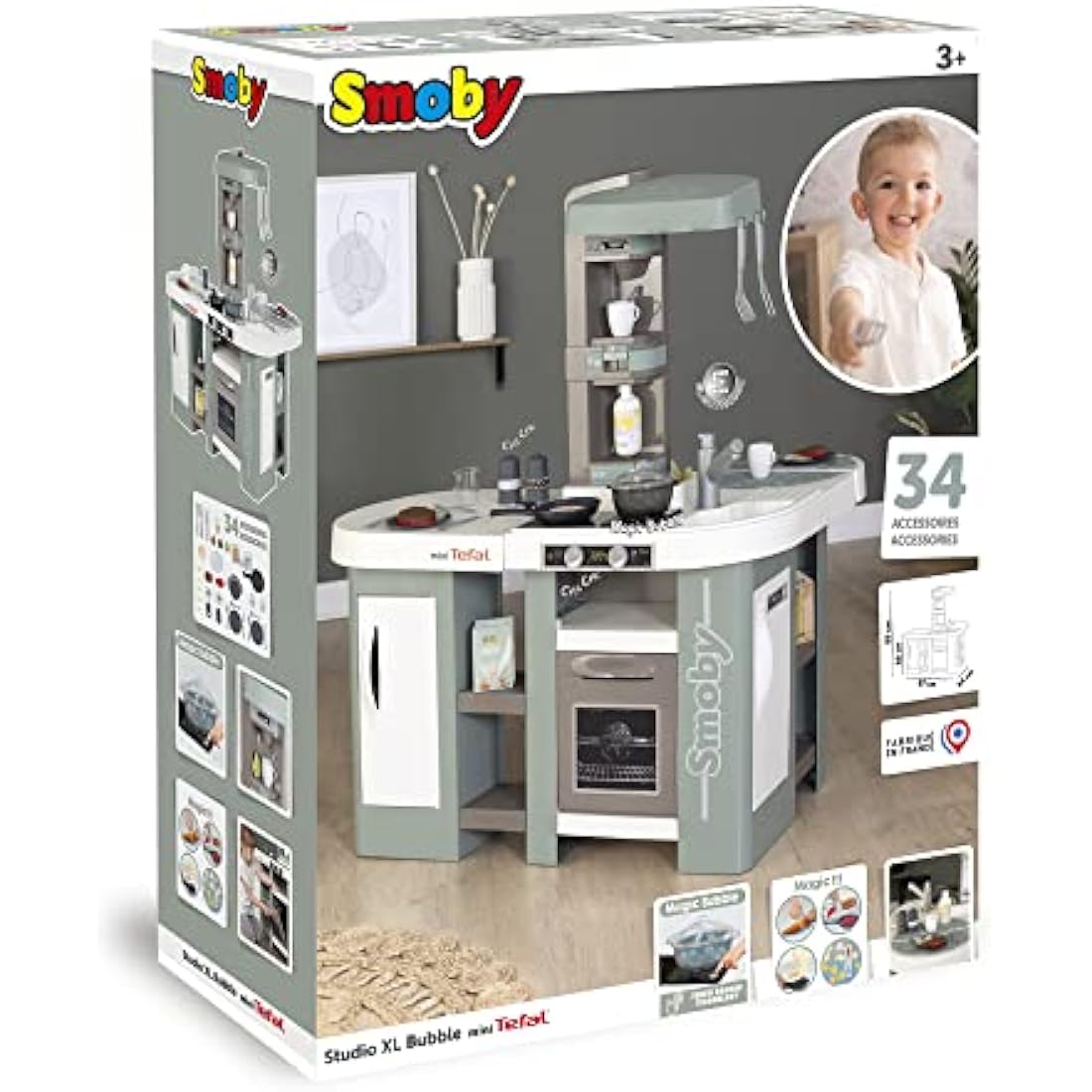 Smoby Tefal Studio Kitchen XL Bubble from Dickie Toys - playset for children aged 3+, 7600311053