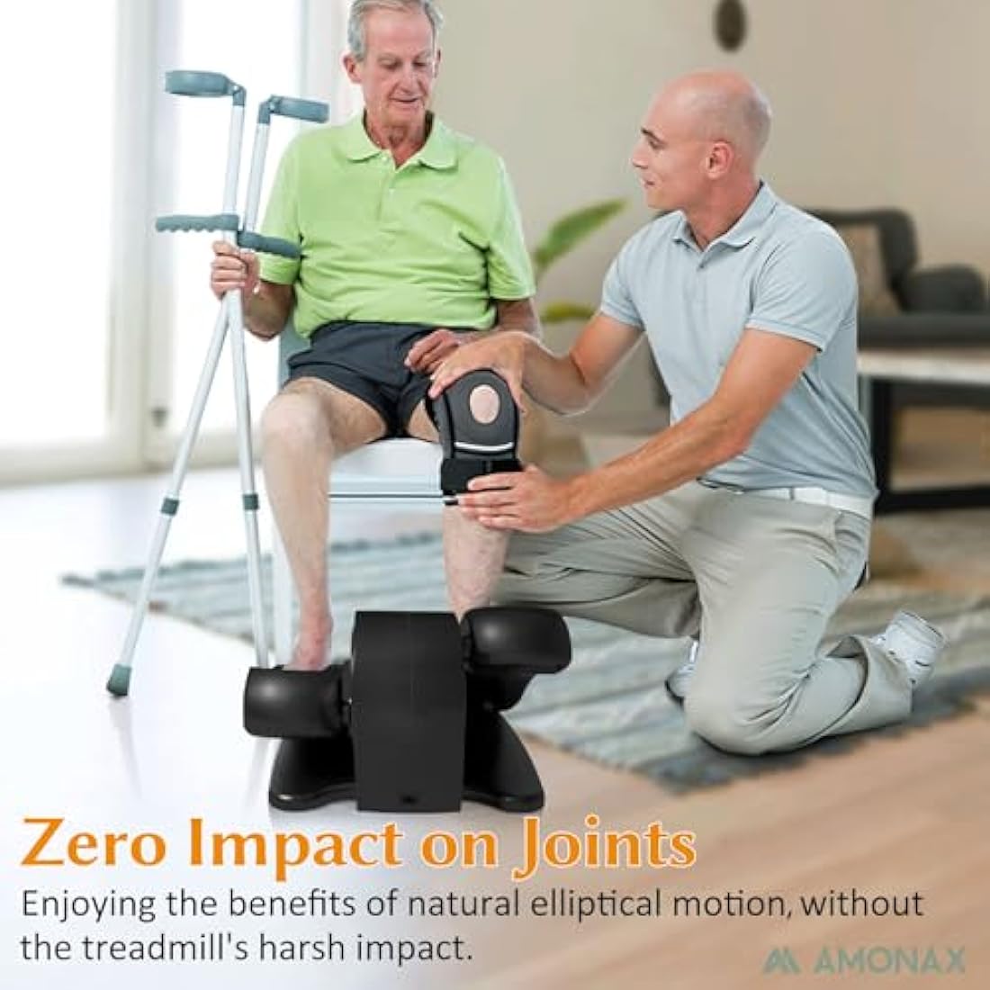Amonax Electric Pedal Exerciser, Seated Elliptical Machine Cardio Under Desk Exercise Bike, Mini Cycle Trainer for Elderly, Sit down Foot Step Machine Leg Exercise Equipment for Home Use