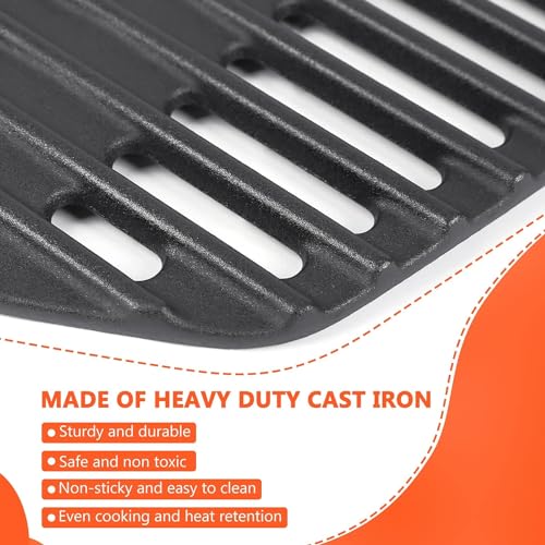 GFTIME 7644 32 x 21.6CM Cast Iron Cooking Grates Grid for Weber Q100 Q1000 Q1200 Q120 Series Gas Grill, Grates Replacement Parts for Weber 7644, 2