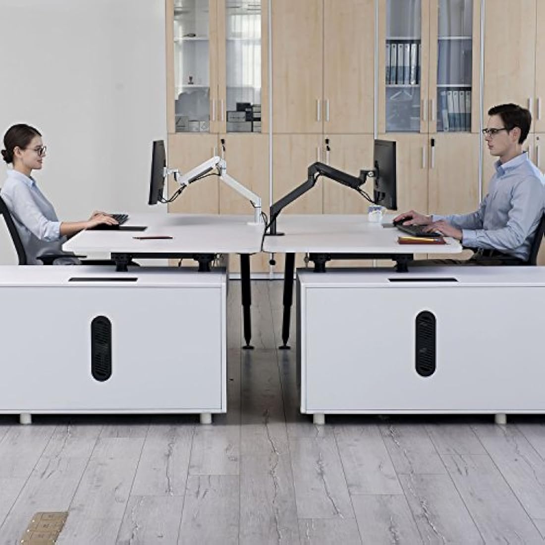 ThingyClub® Single Gas Spring LCD Arm Desk VESA Bracket & Monitor Arm Stand for 10"-27" Screens: Tilt up 90° /down 85°, Swivel left/right 180°, 360° Rotation (Single Arm - Silver)
