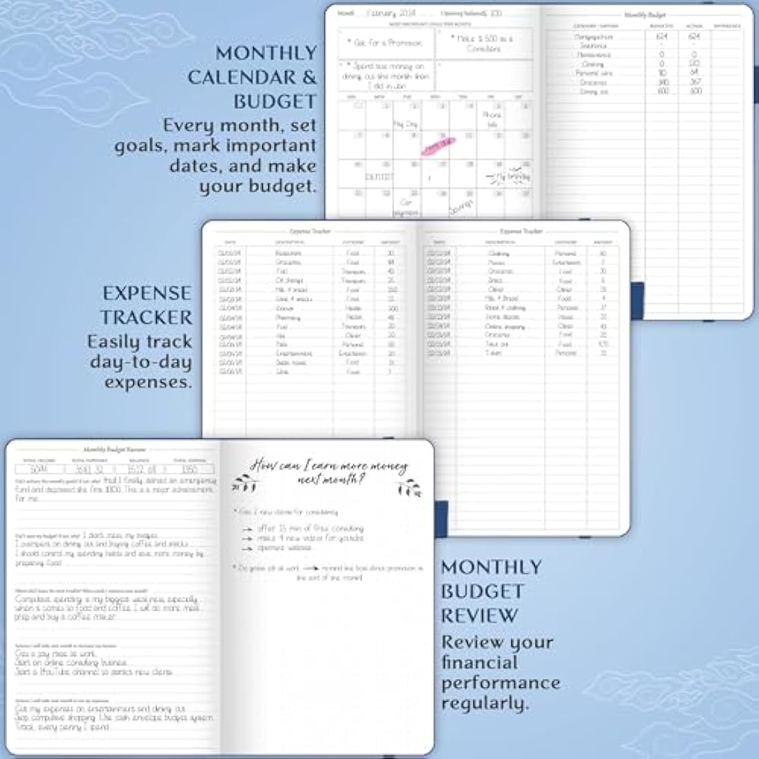 Legend Budget Planner – Financial Organizer Book. Money Account & Expense Tracker Notebook Journal for Household Monthly Budgeting (Mystic Blue)