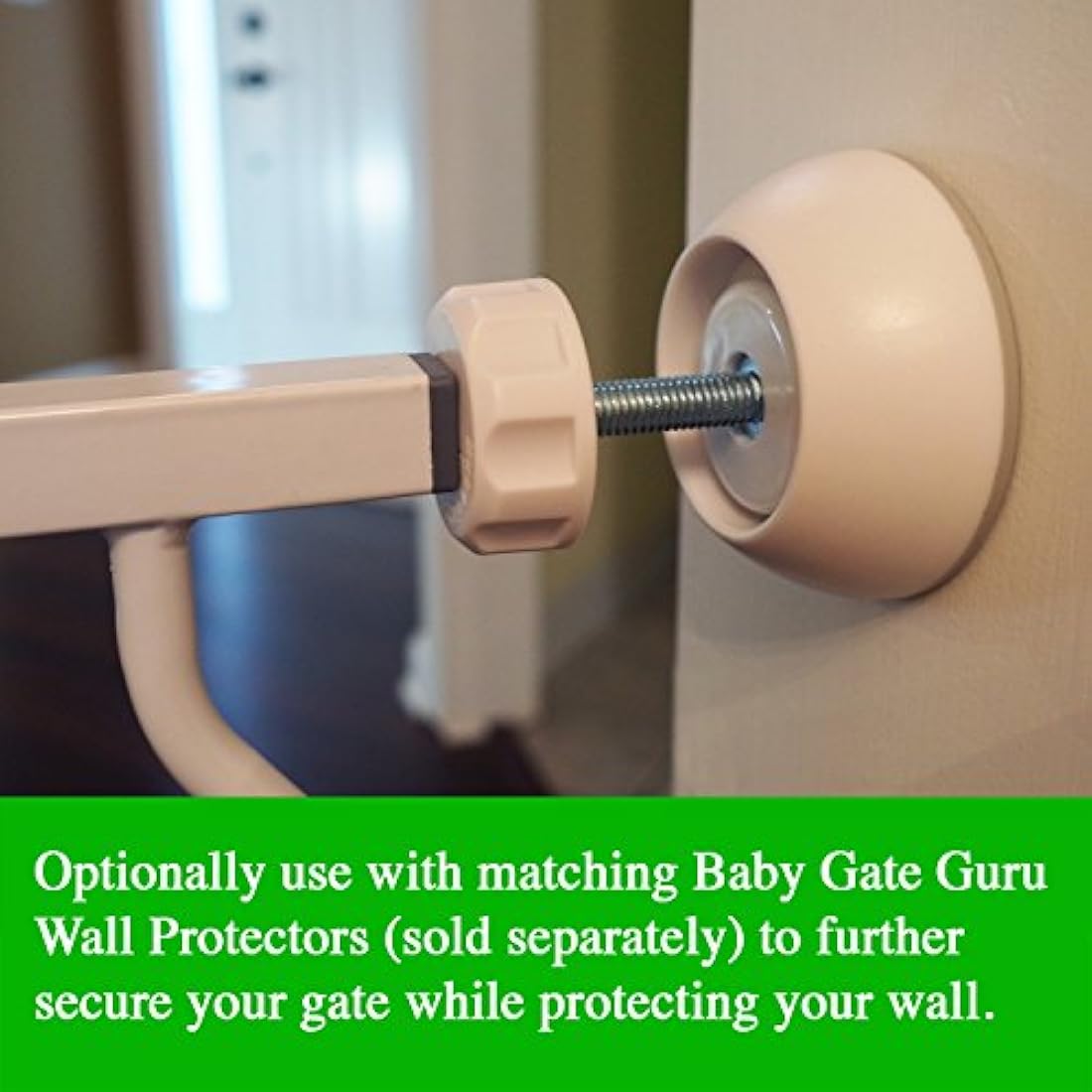 Baby Gate Guru Extra Long M8 (8mm) Spindle Rods for Pressure Mounted Gates Replacement Set - 4 Pack of M8 Spindle Screw Bolts for Baby and Pet Safety Gates - Choose Your Color (8mm, White)