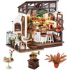 Rolife Model Kit NO.17 Café Shop-DIY Miniature House Kit For Adults Mini House Building Kit Dollhouse Model Home Desk Decoration Gift Idea DG162