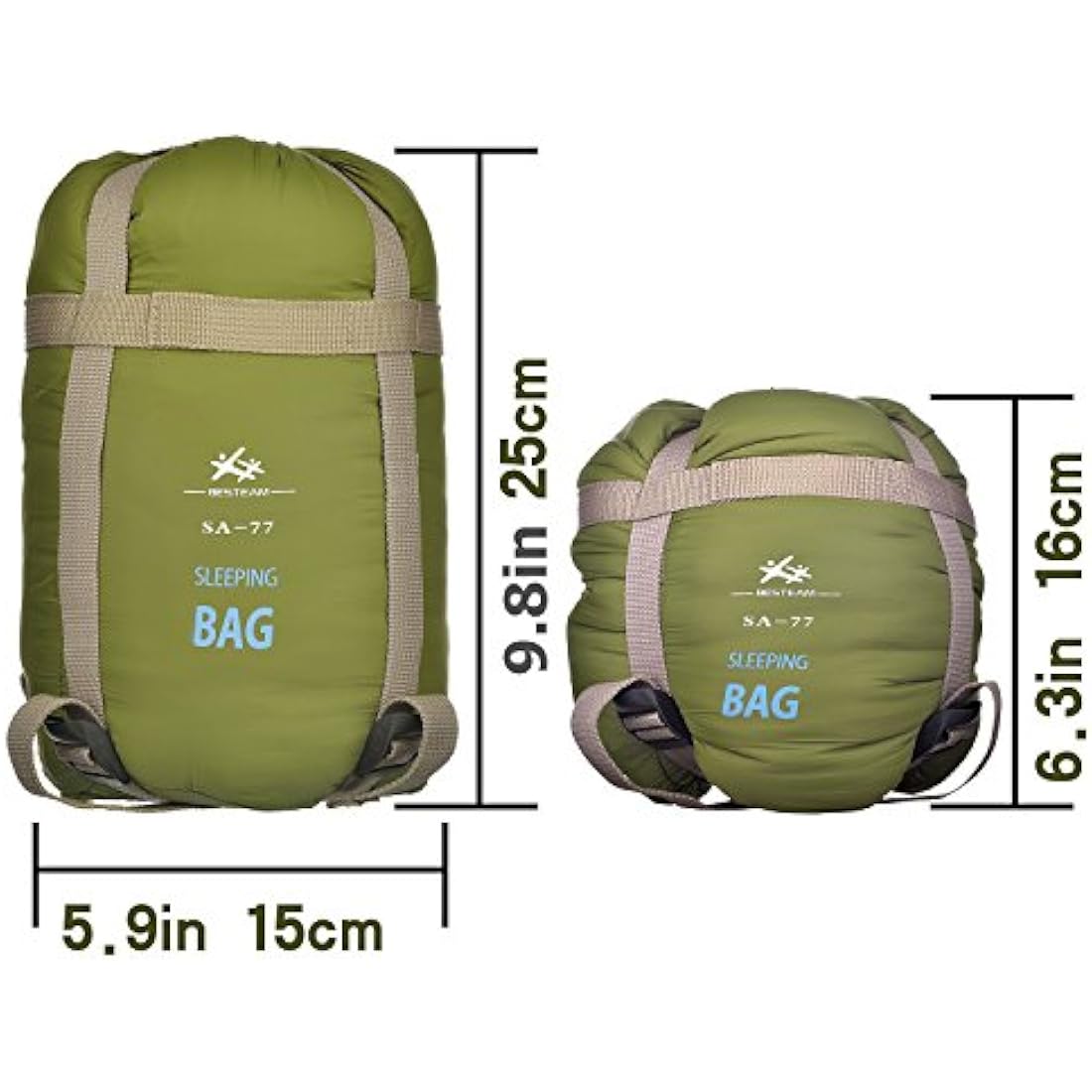 BESTEAM Envelope Outdoor Sleeping Bag Camping Travel Hiking Multifuntion Ultra-light (Army Green)