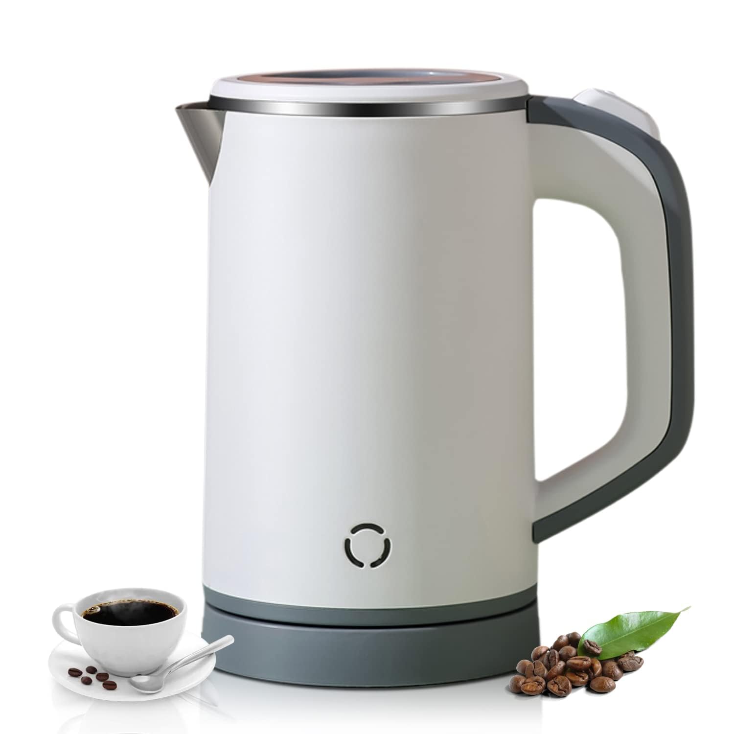 LATAFA 800ml Kettle Electric Travel Compact, Cordless, Fast Boil, Quiet, Auto Shut-Off & Boil-Dry Protection, White