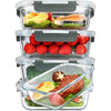MCIRCO Glass Meal Prep Containers with Lids 1040ml Airtight Glass Food Storage Containers, Set of 5