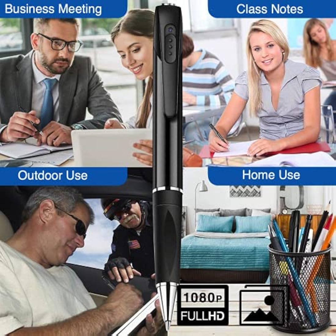 SANPROV Spy Cameras Pen 1080P Hidden Camera Mini Portable Pocket Cam Covert Camera with 32G SD Card Secret with Video Recording Photo Taking for Home Business Indoor
