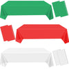 BAIEGOED Waterproof Disposable Plastic Table Cloth, 6Pcs Red and Green Rectangular Decorative Table Cover for Christmas, Parties, Weddings, Birthdays,