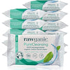 RAWGANIC Pure Cleansing Refreshing Facial Wipes with Aloe Vera and Green Tea | Gentle Soothing Biodegradable Makeup Removal Organic Cotton Wipes | 12 Packs (300 wipes in total)