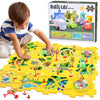 Pipihome DIY Assembling Electric Trolley, Puzzle Car Track Set with Vehicles, Car Track Toy, Race Tracks for Boys Age 3, Rail Car Building Montessori Toys for 3+ Year Old Boys & Girls, Dinosaur