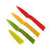 Kuhn Rikon Colori+ Prep 3 Pc Kitchen Knife Set (1x Paring Knife, 2x Serrated Kitchen Knife) Stainless Steel Blade Kitchen Knives Set. Sharp Knife Set