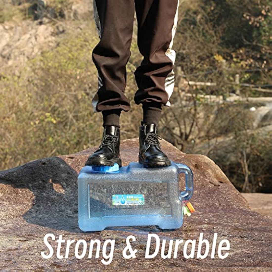 Sparkstarses Water Container, 15L Water Container with Tap, Camping Water Carrier, Plastic Water Tank for Kitchen, RV, Van, Truck, Camping, School, Hospital, Outdoor, Garden