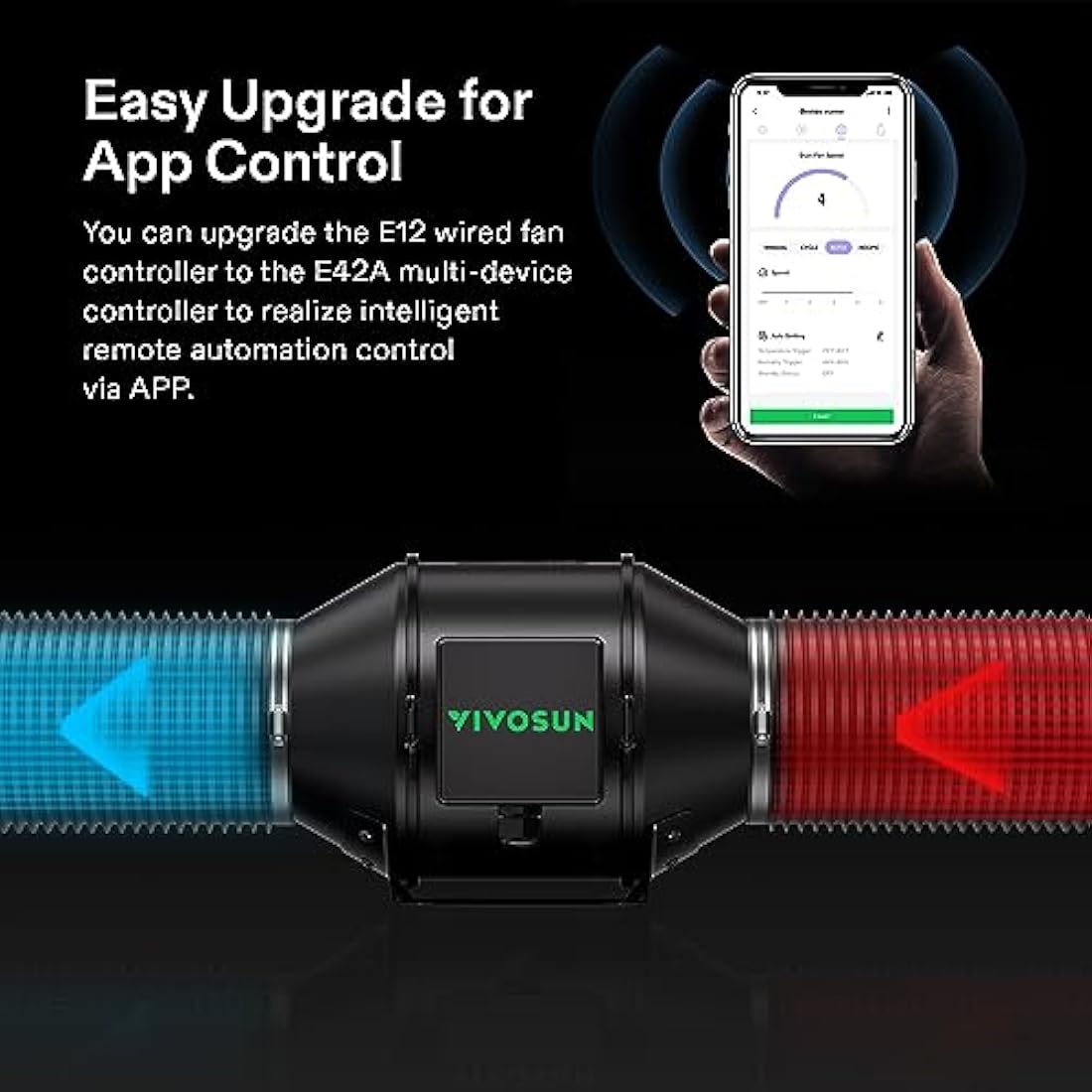Vivosun PRO G4 Smart Air Filtration Set, 10 cm AeroZesh G4 Duct Fan with GrowHub E42A, Carbon Filter & Air Duct, Ventilation System for Grow Tent, Hydroponics