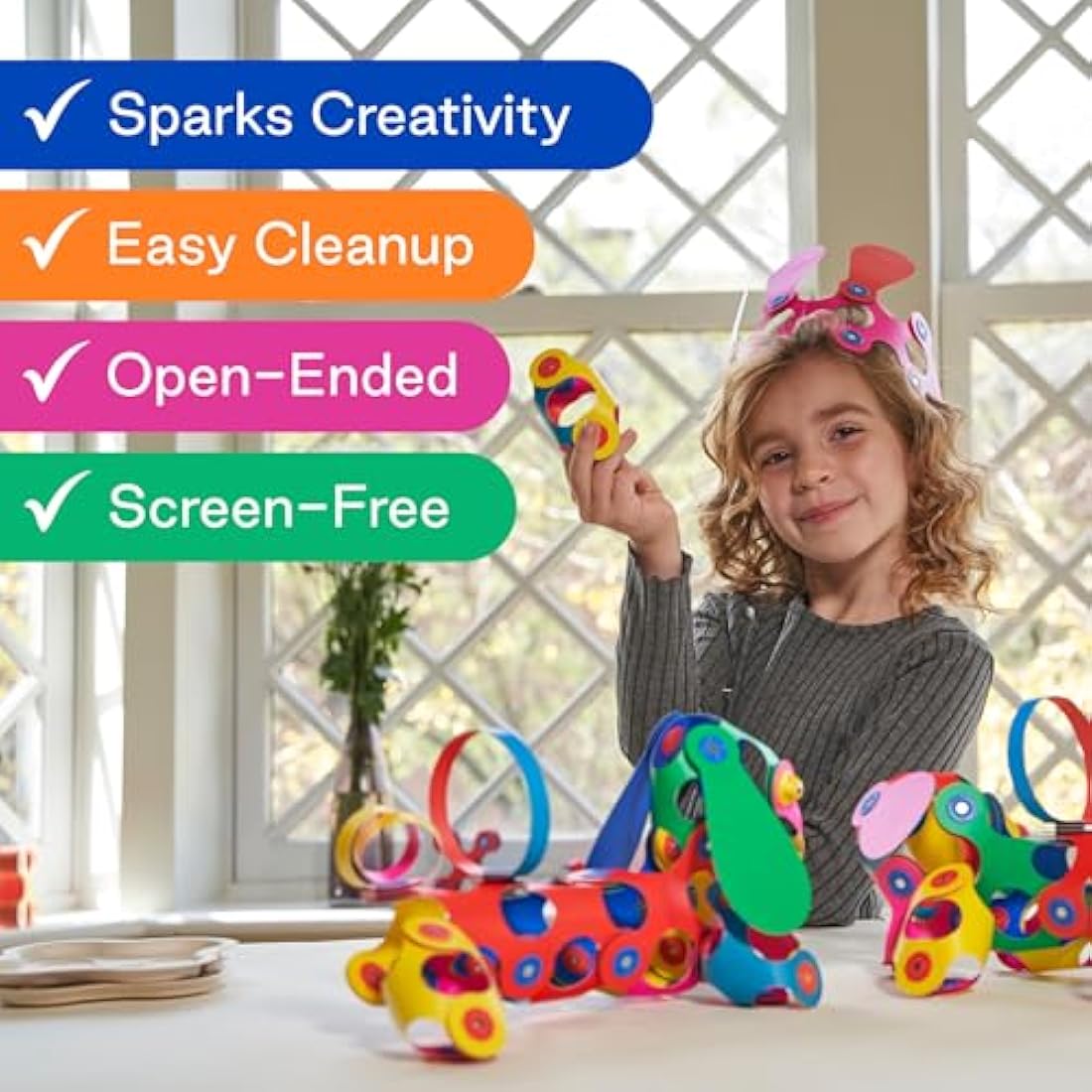 Clixo - Wheel Creator Pack, Magnetic Tiles for Kids - Magnetic Game with 72 Multicolour Pcs - Children's Games, Magnetic Shapes, Construction Toys for Boys and Girls - 72 Pcs