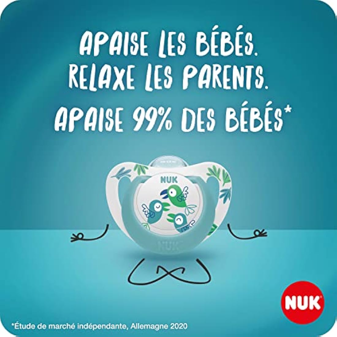 NUK Star Night & Day Baby Pacifier | 6-18 Months | Glow in The Dark Soothers | BPA-Free Silicone | Pink Koala | 2 Pieces
