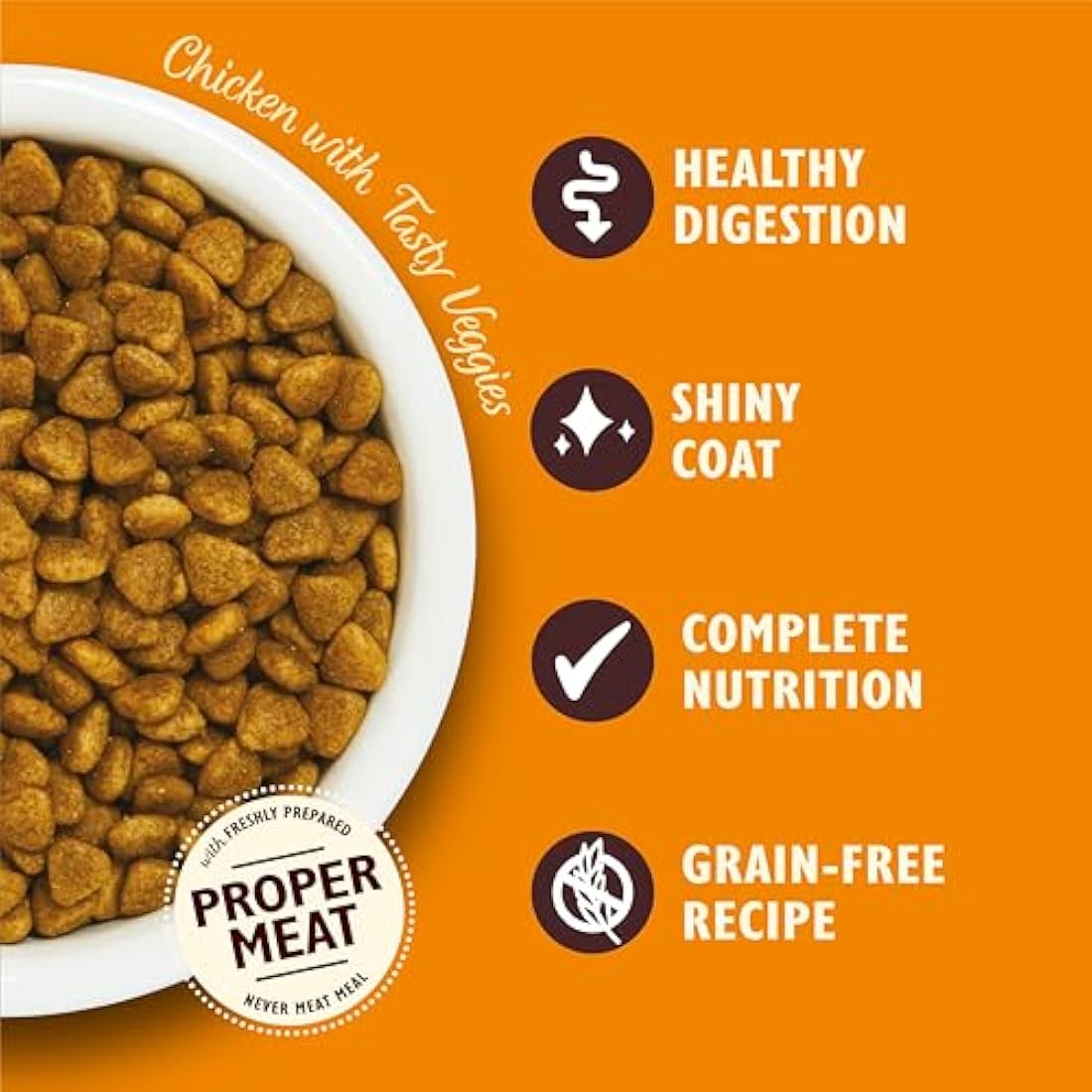Lily's Kitchen Made with Natural Ingredients Adult Dry Cat Food Bag Chicken with Veggies Grain-Free Recipe 2kg