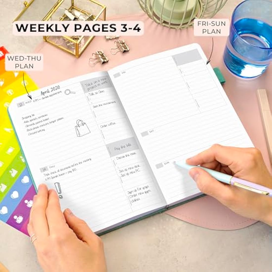 Clever Fox Advanced Weekly Planner – Undated Life Goal Planner for Daily Productivity & Time Management – Day Organizer Journal – Hardcover A5, Turquoise