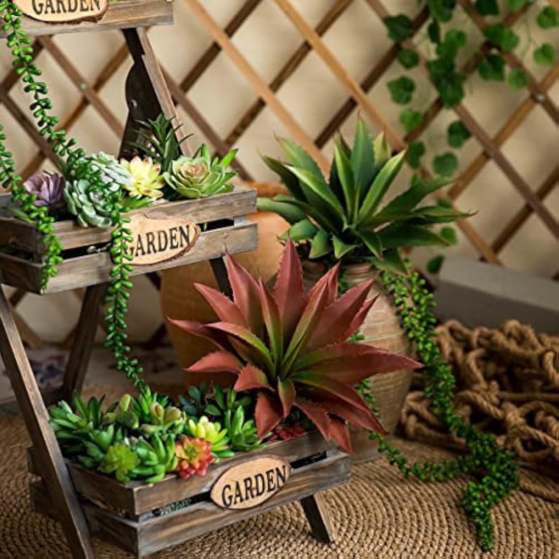 Veryhome Succulents Plants Artificial Aloe Plant, 12.5Inch Large Faux Succulents Unpotted, Premium Crafting DIY Greenery Decor for Indoor & Outdoor(Red)