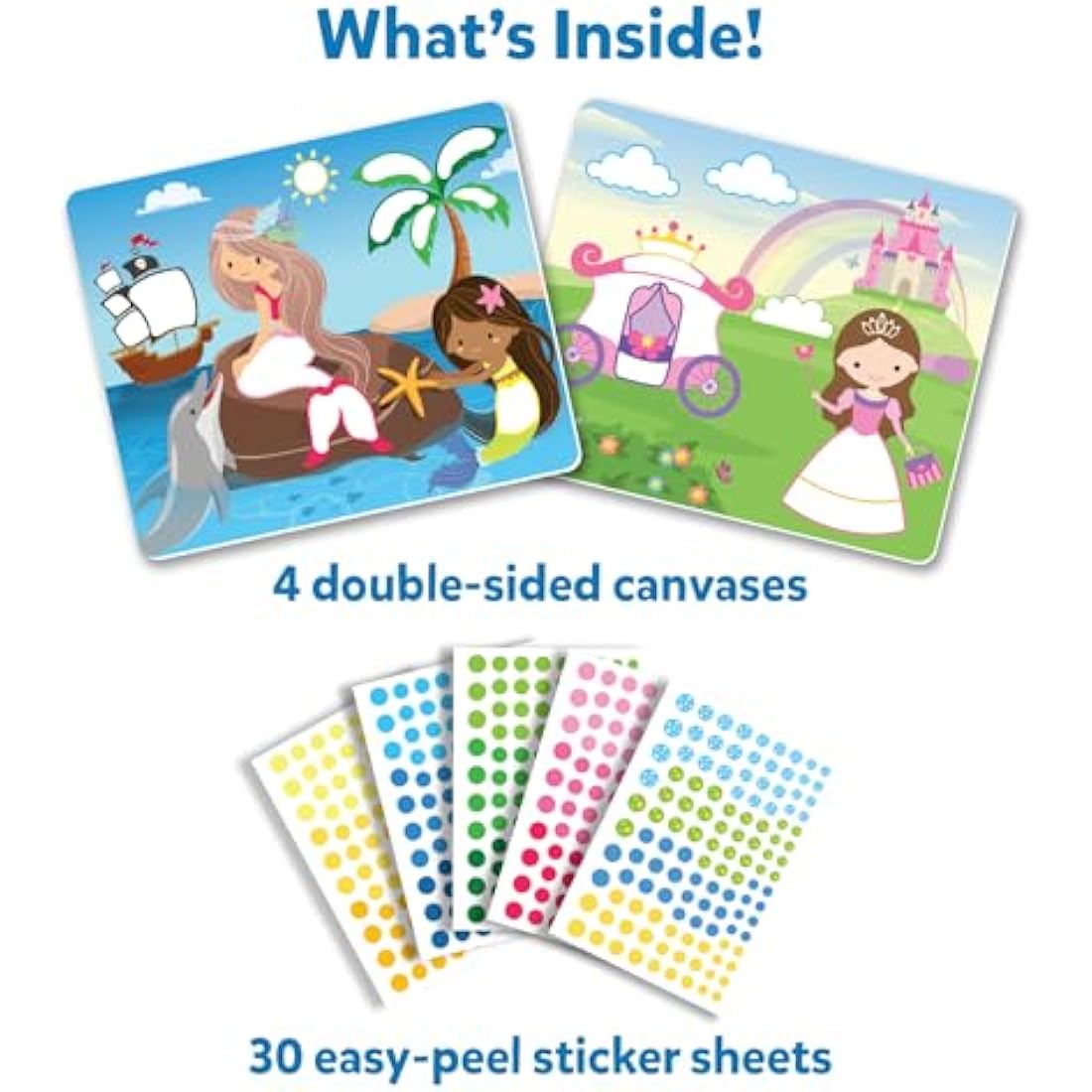 Skillmatics Dot It Sticker Art - Unicorns & Princesses, Mess-Free Fun for Kids, 500+ Stickers, Craft Kits, DIY Activity, Travel Toys, Gifts for Girls & Boys Ages 3, 4, 5, 6, 7