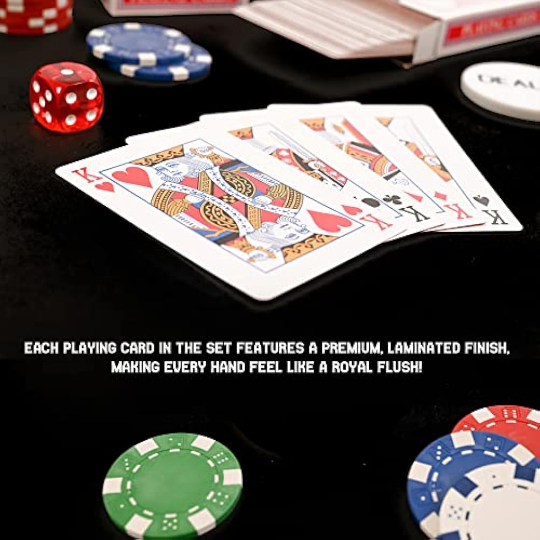 M.Y Texas Hold'em Poker Set - 500 Piece Set in Aluminium Case with 11.5g Heavyweight Poker Chips 2 Decks of Playing Cards Dealer Big Blind and Small Blind Buttons and 5 Dice