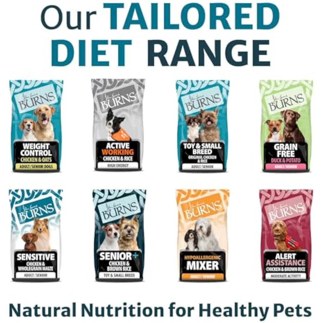 Burns Pet Nutrition Hypoallergenic Complete Dry Dog Food Adult and Senior Dog Weight Control Chicken and Oats 6 kg