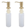 Sink Soap Dispenser, 300ml Built in Kitchen Sink Soap Dispenser Countertop Soap Liquid Bottle for Kitchen Sink (2pcs Gold)