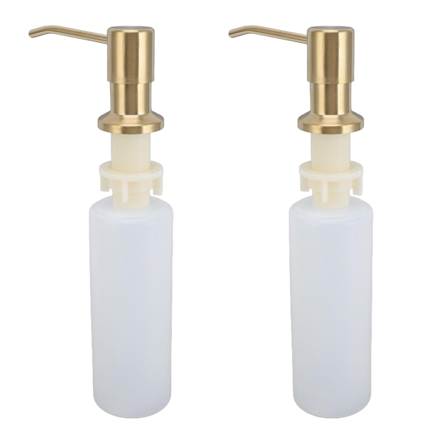 Sink Soap Dispenser, 300ml Built in Kitchen Sink Soap Dispenser Countertop Soap Liquid Bottle for Kitchen Sink (2pcs Gold)