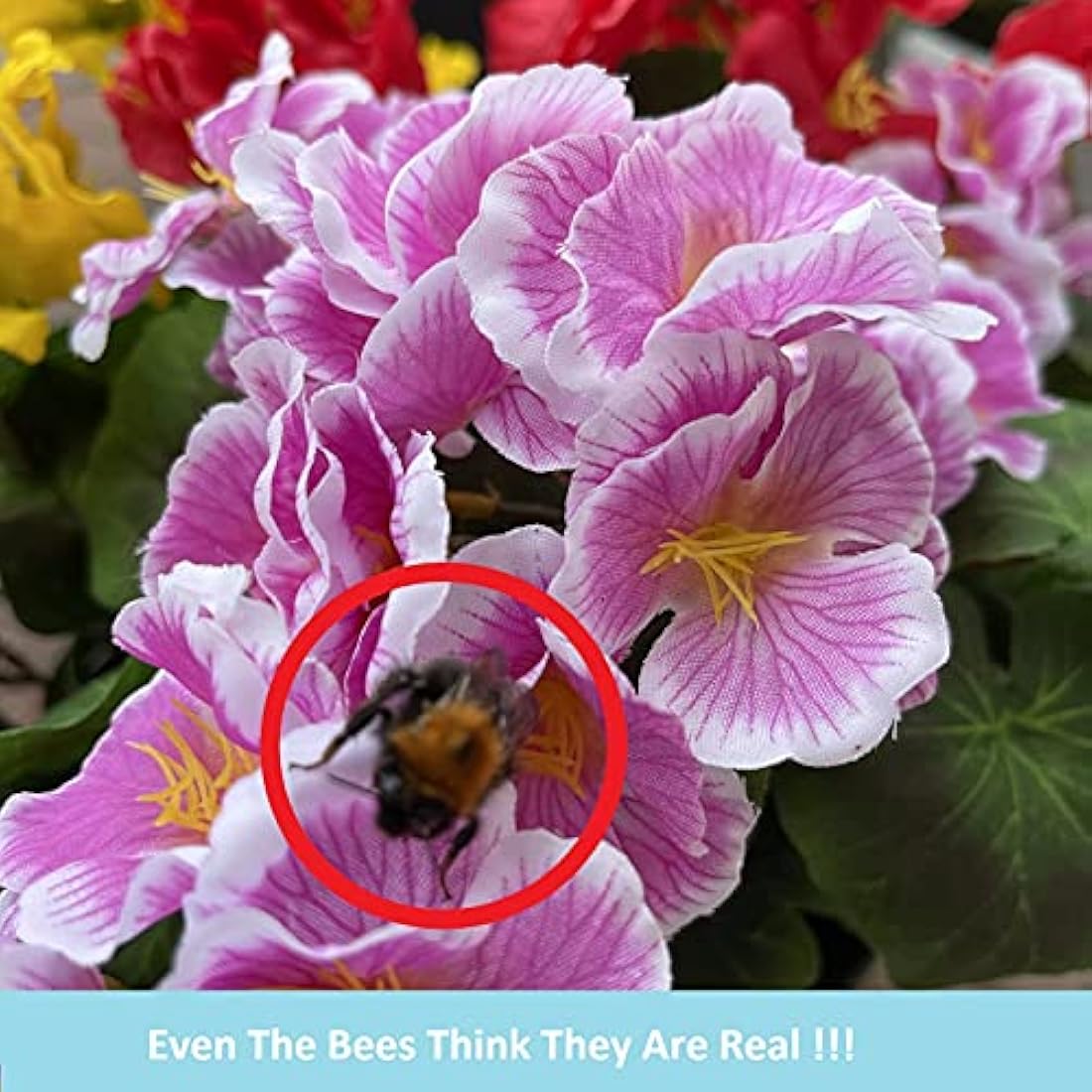 Garden 365 Artificial Pansy Flowers - Fake Plants for Outdoor or Indoor Use - Faux Flower Decorations with Fade Resistant Colour - POTS NOT INCLUDED (5 Pack - Pink)