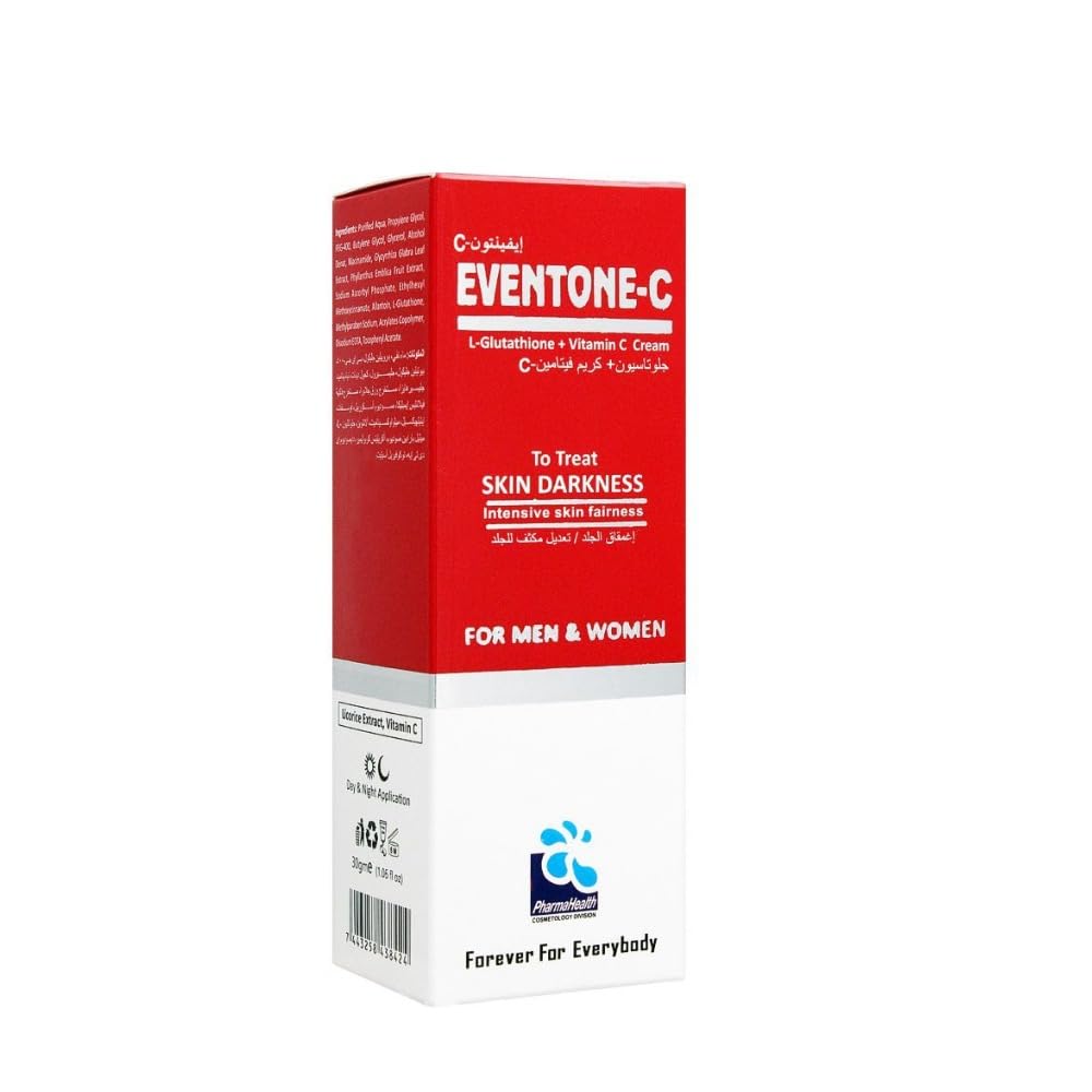 Pharmahealth Eventone-C L-Glutathione & Vitamin C Face Cream ? Hydrating & Brightening Moisturizer for Uneven Skin Tone, Anti-Aging, Wrinkle Care ?