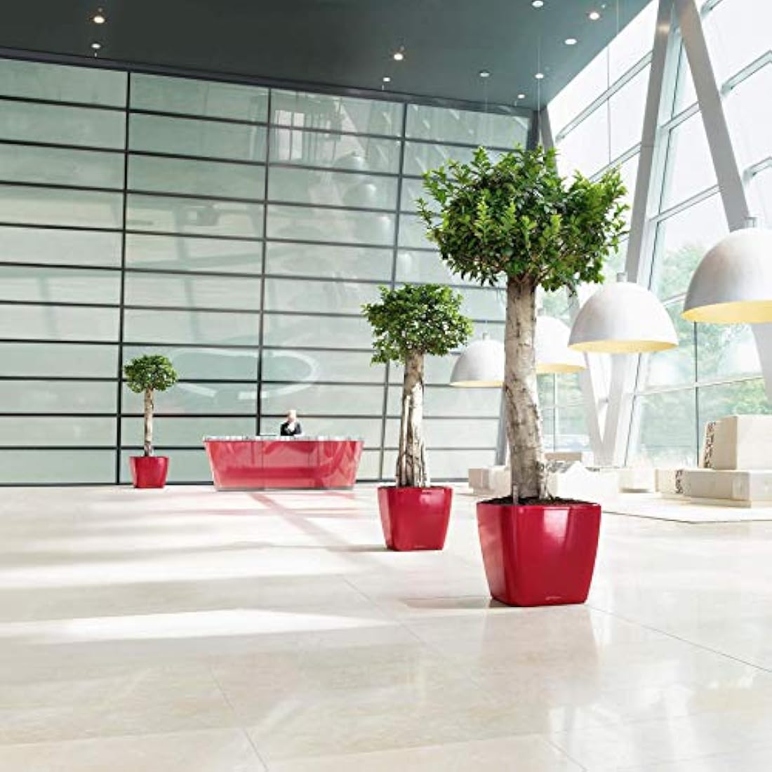 LECHUZA QUADRO Premium LS 50 taupe high gloss 16285