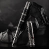 Hong Dian D5 Qin Dynasty Fountain Pen Silver Black Extra Fine Tip Piston Filler Pen Chinese Retro Totem Engraved Soft Writing Pen with Pen Box Set