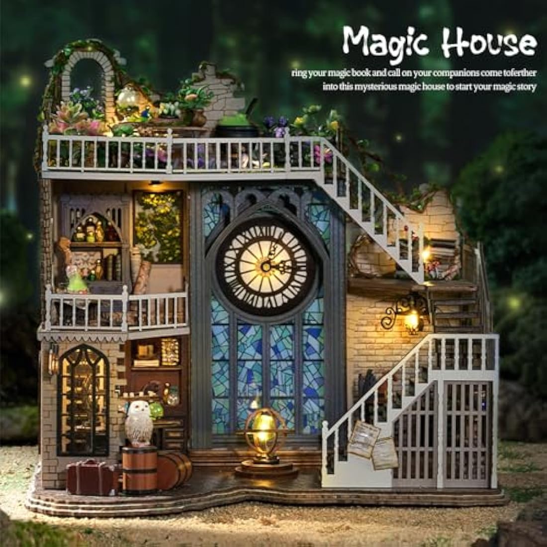 CUTEBEE DIY Miniature House Kit with Furniture, DIY DollHouse Kit Plus Dust Cover 1:24 Scale Creative Room for Christmas,Valentine's Day Gift Idea (LV003)