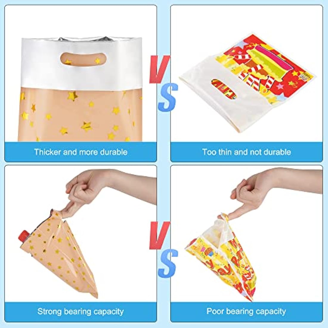 BOENFU 60 Pcs Party Gift Bags With Thank You Stickers - 6 Colors Starry Goodie Favor Treat Bags With Handle for Christmas, Halloween, Birthday, Wedding