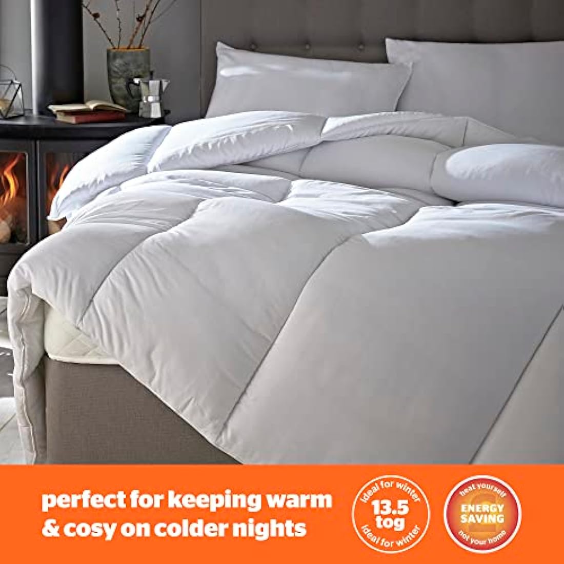 Silentnight Warm & Cosy Double 13.5 Tog Winter Duvet – Extra Warm Thick Heavyweight Cosy Winter Quilt Duvet Ideal for Cold Nights – Hypoallergenic and Machine Washable - Double - 200x200cm