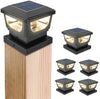 GEYUEYA Home Solar Post Lights,Warm White Solar Post Cap Lights Fence Post Lights Pathway Lights for 3x3 4x4 inch Wooden Posts Deck Cap Garden Yard Decoration-6 Packs