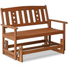 Furinno Outdoor Hardwood New Mexico Glider, Wood, Natural, 111.76 (W) x 91.49 (H) x 70 (D) cm