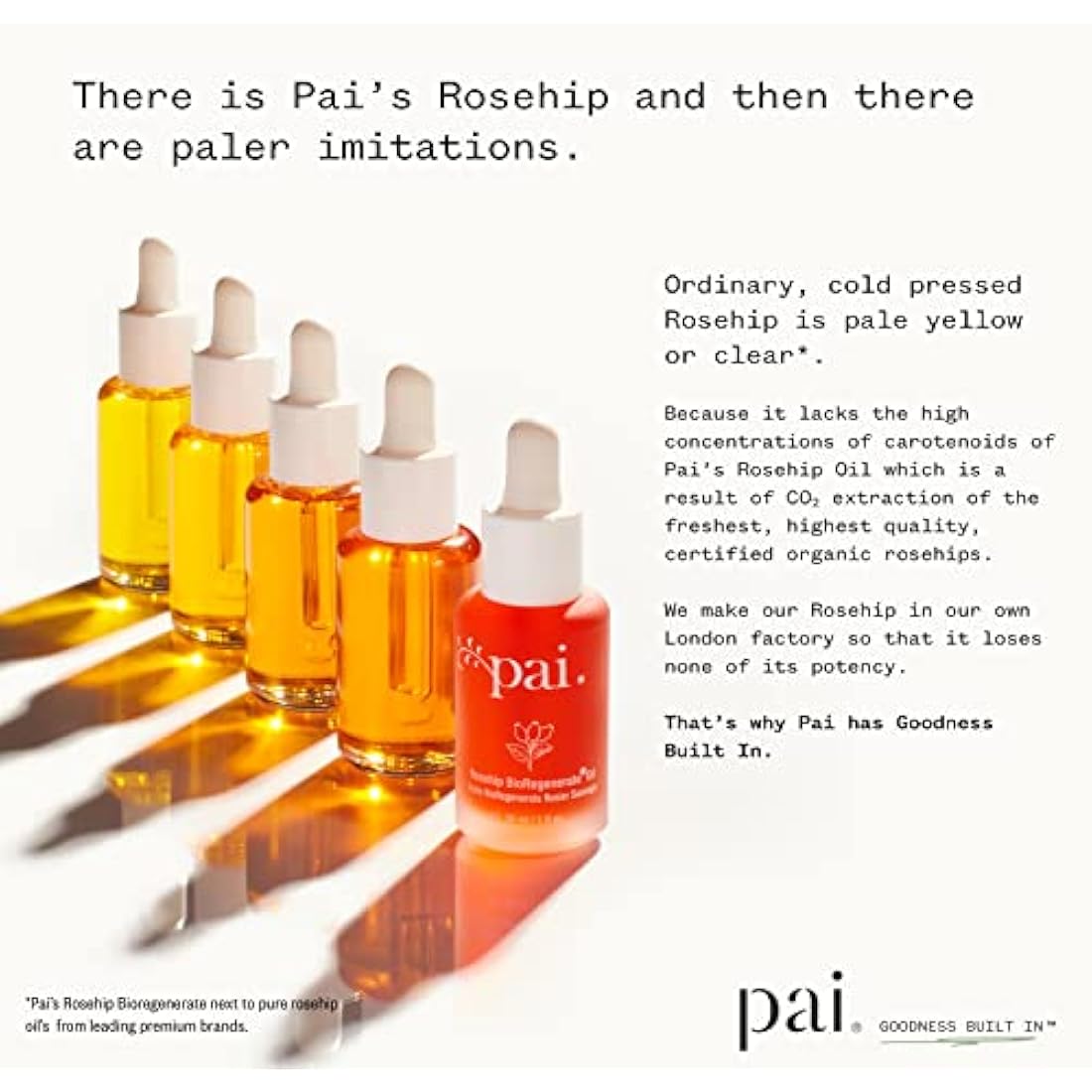 Pai Skincare Rosehip Bioregenerate Face Oil 30ml, for All Skin Types, Brightening Facial Oil with Rosehip Oil for Face, Targets Dark Spots, Dehydration & Signs of Ageing, Vegan & Cruelty-Free