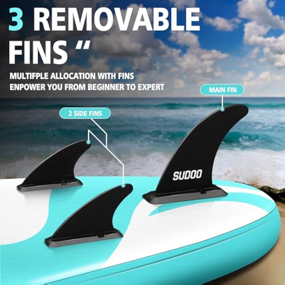 NO. 32 Inflatable Stand Up Paddle Board 10'x30"x6" Ultra-Light Inflatable Board | SUP Board Set Included Inflatable Paddle Board/Adj Paddle/Pump/Backpack/3 Fins/Leash/Non-Slip Deckpad/Repair Kit