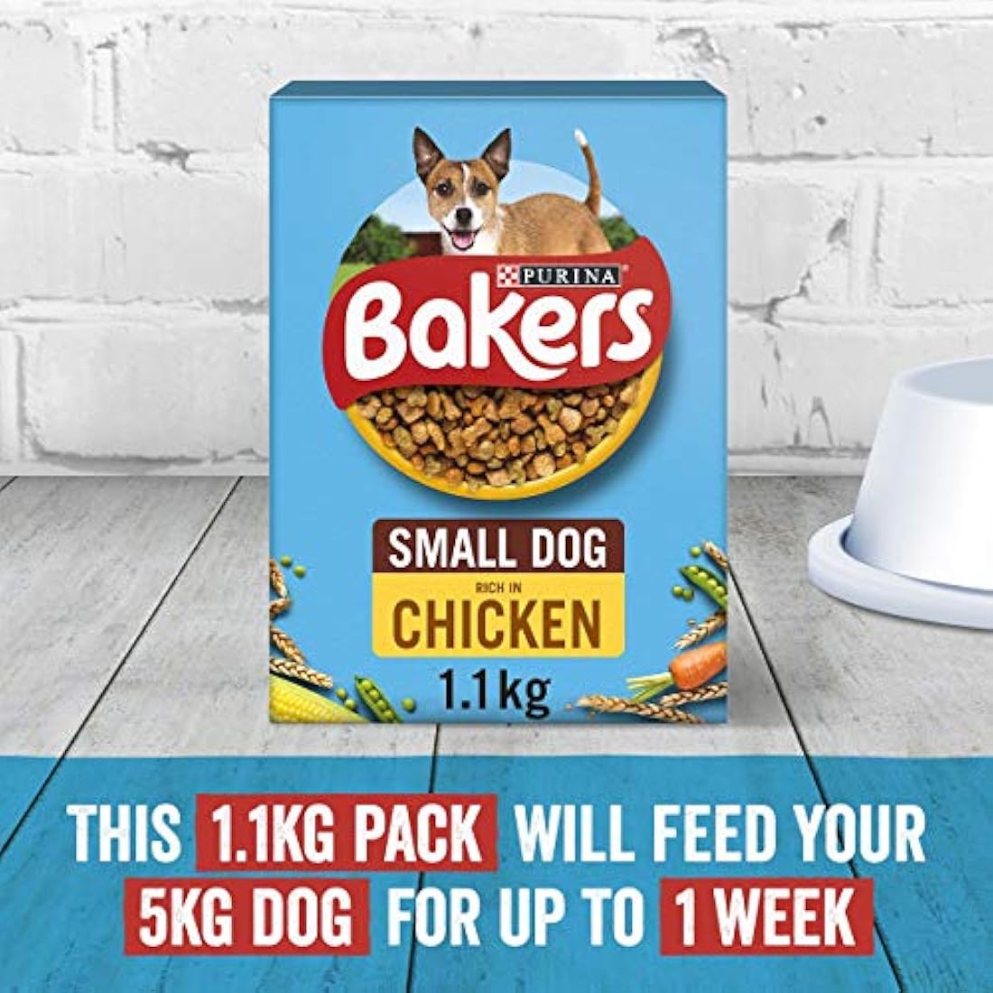 Bakers Small Dry Dog Food Chicken & Veg 1.1kg (Pack of 4)