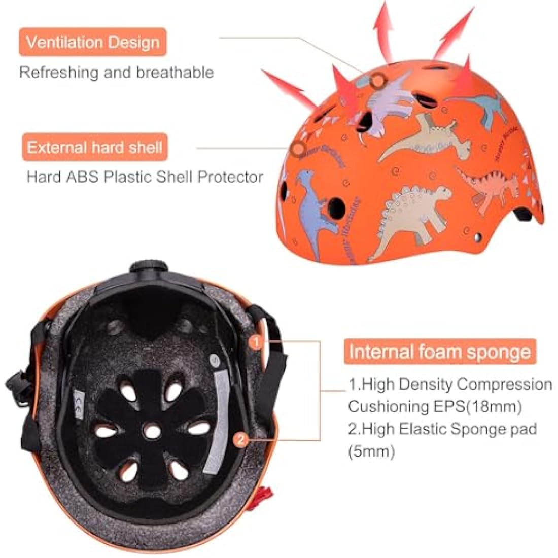 Kids Bike Helmet for 2-8 Years Old Toddler Cycle Helmet Multi-Sport Lightweight Helmet Safety Protection Gear, Gifts for Boys Girls