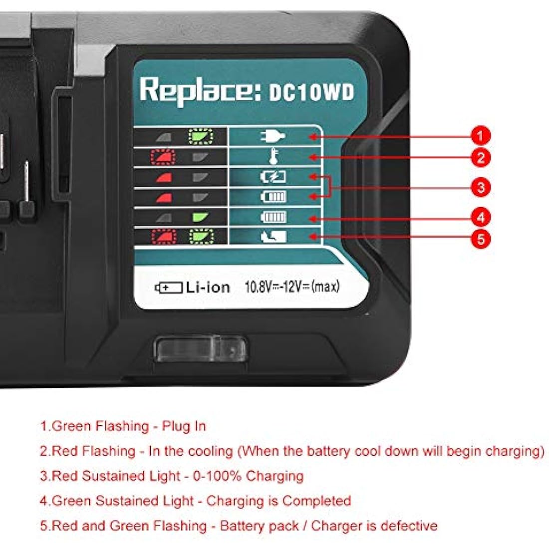 for Charger 10.8V 12V DC10WD DC10SB DC10WC BL1015 BL1016 BL1021B BL1041B Quick Charger(uk plug)