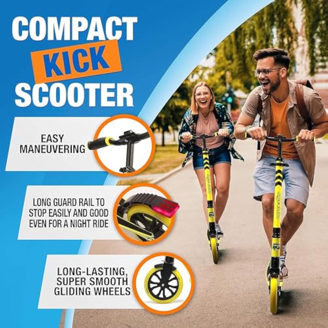 SereneLife, Kick Scooters, Scooter, Kids Scooters, Scooter for Kids Ages 8-12, Girls Scooter, Boys Scooter, Stunt Scooters for Teenagers 11-15, Folding Kick Scooter, Adult Scooters with Big Wheels