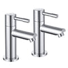 Wasserrhythm Bath Pillar Taps Pair Twin Tub Tap Traditional Two Holes Lead-Free Stainless Steel Chrome Hot and Cold Water Bathroom Tap 2 Bathtub Taps