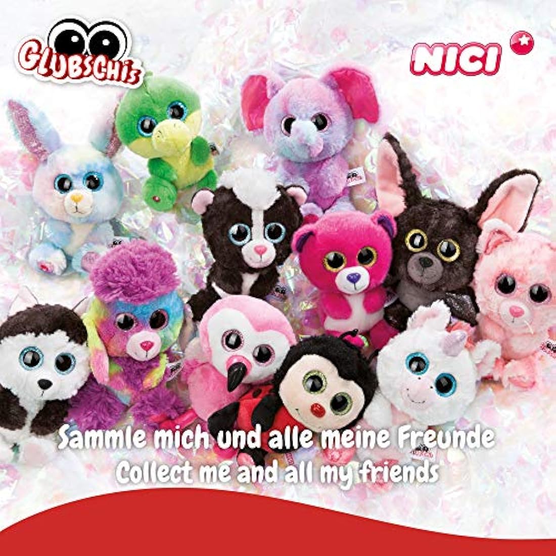 NICI 46945 safari Original – Glubschis Monkey Hobson 15 cm – Cute Cuddly Toys – Fluffy Stuffed Big Glittery Eyes – Plush Zoo Animals to Cuddle & Play, Brown/Beige